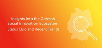 Image with orange background, the title of the report and the outline of the map of Germany with a magnifying glass as a symbol for the investigation.
